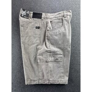 Zoo York Mens Y2K Baggy Fit Tough Canvas Shorts Size 36‎ Gray Cargo Skateboard